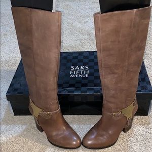 Saks Fifth Avenue western style calf boot